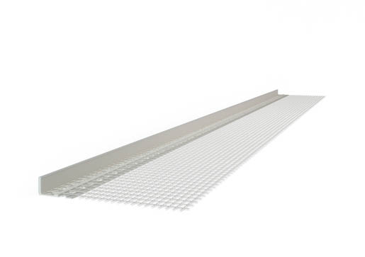 Baukom PVC Abschlussprofil 2,0 mt mit Gewebe 15 mm 2053